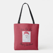 Kerstman "Ho Ho Ho" Kerstmis Tote Bag (Achterkant)