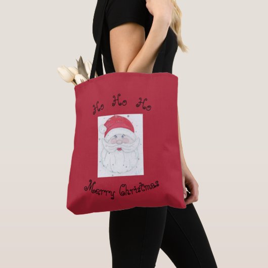 Kerstman "Ho Ho Ho" Kerstmis Tote Bag (Dichtbij)