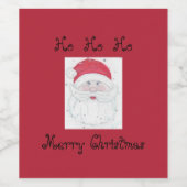 Kerstman "Ho Ho Ho" Kerstmis Wijn Etiket (Enkel label)