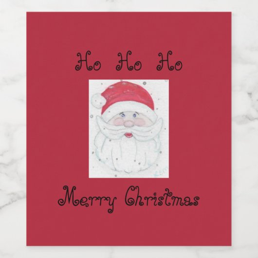 Kerstman "Ho Ho Ho" Kerstmis Wijn Etiket (Enkel label)