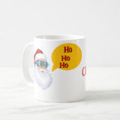 Kerstman HO HO HO Prettig Kerstfeest Koffiemok (Voorkant links)