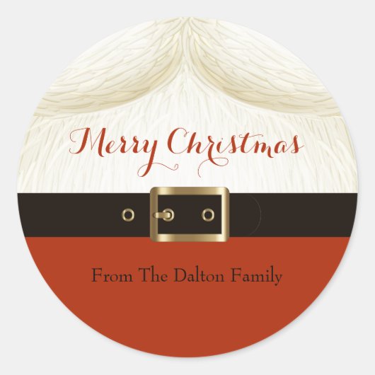 Kerstman, Ho Ho Ho Ronde Sticker (Voorkant)