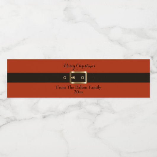 Kerstman, Ho Ho Ho, Vrolijk Kerstfeest Waterfles Etiket (Enkel label)