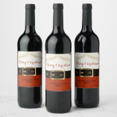 Kerstman, Ho Ho Ho, Vrolijk Kerstfeest Wijn Etiket (Flessen)