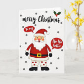 Kerstman Ho Ho Hottie Kerstmis Kaart (Gele Bloem)