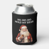 Kerstman Ho Ho Houd mijn Bier Blikjeskoeler (Blikje Voorkant)