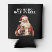 Kerstman Ho Ho Houd mijn Bier Blikjeskoeler (Voorkant)