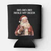 Kerstman Ho Ho Houd mijn Bier Blikjeskoeler (Achterkant)