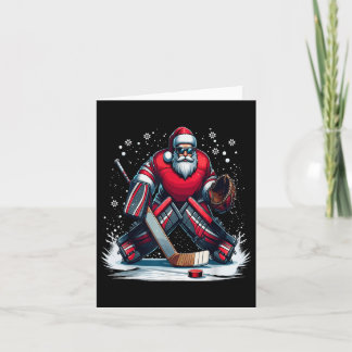 Kerstman Hockey Goalie Lelijke Kerstmis Zweet Kaart