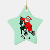 Kerstman Hockeyspeler Keramisch Ornament (Rechts)