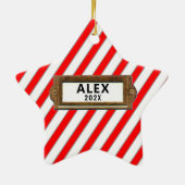 Kerstman Hockeyspeler Keramisch Ornament (Achterkant)
