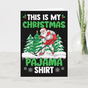 Kerstman Hockeyspeler Xmas Sport Dit Is Mijn Kerst Kaart