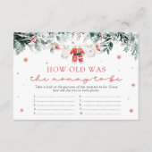 Kerstman Hoe oud was mama Baby shower spel Informatiekaartje (Voorkant)