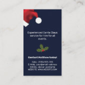 Kerstman Hoed Aangepaste Foto Sjabloon Professione Visitekaartje (Achterkant)