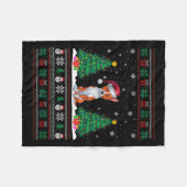 Kerstman Hoed Basenji Hond Kerstboom Lights Ugly S Fleece Deken (Voorkant (Horizontaal))