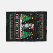Kerstman Hoed Bernard Hond Kerstboom Lights Ugly S Fleece Deken (Voorkant (Horizontaal))