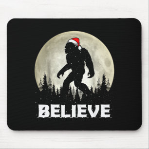 Kerstman Hoed Bigfoot Geloof Kerstverlichting Rock Muismat