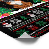 Kerstman Hoed Boxer Hond Kerstboom Lights Ugly Swe Poster (Hoek)