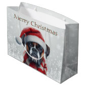 Kerstman Hoed Boxer Hond Kerstmis Groot Cadeauzakje (Achterkant Gekanteld)