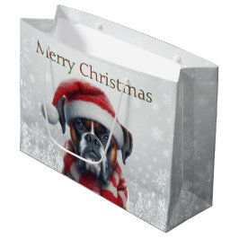 Kerstman Hoed Boxer Hond Kerstmis Groot Cadeauzakje