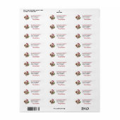 Kerstman Hoed Brittany Hond Kerst Retouradres Etiket (Full Sheet)