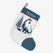 Kerstman hoed Brontosaurus Kleine Kerstsok (Voorkant (Hangend))
