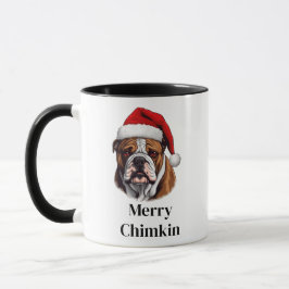 Kerstman hoed Bulldog Kerstmis Mok