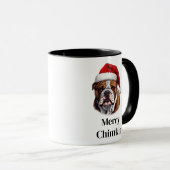 Kerstman hoed Bulldog Kerstmis Mok (Voorkant rechts)
