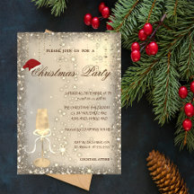 Kerstman Hoed Champagne Glas Kerstfeest