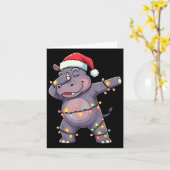 Kerstman Hoed Dabbing Hip Xmas Lights Dab Gi Kaart (Gele Bloem)