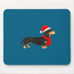 Kerstman Hoed Dachshund Kerst Grappige Cute Hond M Muismat