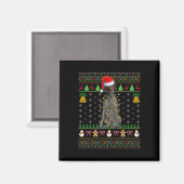 Kerstman hoed Duitse Korthaarige Pointer Hond Leli Magneet (Voorkant / Achterkant)