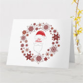 Kerstman Hoed en Baard met Prettig Kerstfeest Kaart (Gele Bloem)