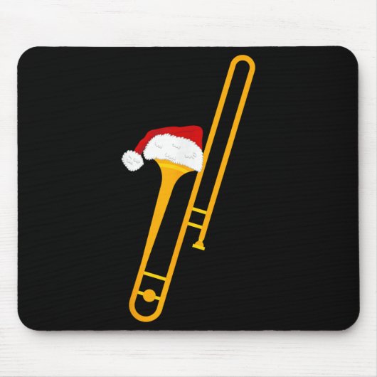 Kerstman Hoed En Trombone Cool Kerst Nieuwigheid Muismat (Voorkant)