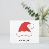 Kerstman hoed feestdagenkaart (Staand voorkant)