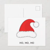 Kerstman hoed feestdagenkaart (Voorkant / Achterkant)