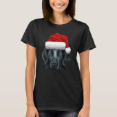 Kerstman Hoed Flat-Coated Retriever Dog T-shirt (Voorkant)