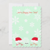 Kerstman Hoed Foto Ho Ho Ho Prettig Kerstfeest Gro Feestdagenkaart (Achterkant)