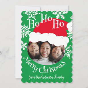 Kerstman Hoed Foto Ho Ho Ho Prettig Kerstfeest Gro Feestdagenkaart
