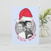 Kerstman Hoed Foto Kaart (Staand voorkant)