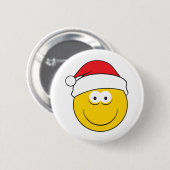 Kerstman Hoed Gezicht Ronde Button 5,7 Cm (Voorkant /achterkant)