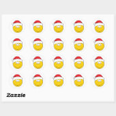 Kerstman Hoed Gezicht Ronde Sticker (Vel)