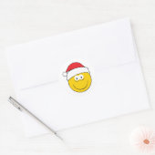 Kerstman Hoed Gezicht Ronde Sticker (Envelop)