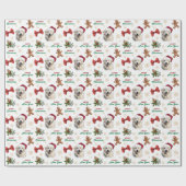 Kerstman Hoed Great Pyrenees Hond Kerstmis Cadeaupapier (Vlak)