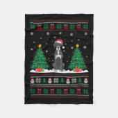 Kerstman Hoed Grote Deen Hond Kerstboom Lights Ugl Fleece Deken (Voorkant)