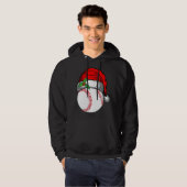 Kerstman hoed honkbal sport grappig cadeau hoodie (Voorkant volledig)