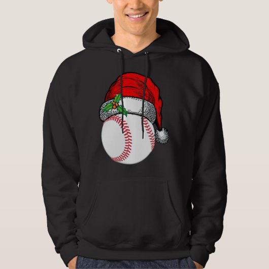 Kerstman hoed honkbal sport grappig cadeau hoodie (Voorkant)