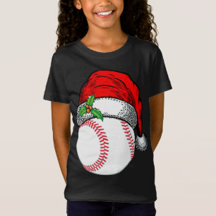 Kerstman hoed honkbal sport grappig cadeau t-shirt