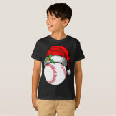 Kerstman hoed honkbal sport grappig cadeau t-shirt (Voorkant volledig)