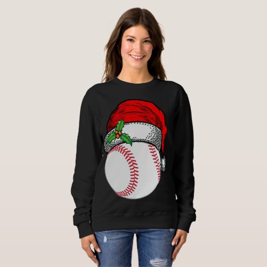 Kerstman hoed honkbal sport grappig cadeau trui (Voorkant volledig)